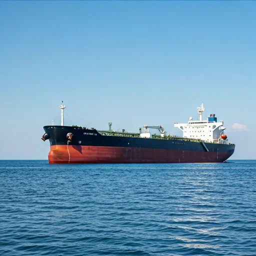 Large oil tanker vessel sailing on the open sea under a clear blue sky, showing the hull and bridge structure.